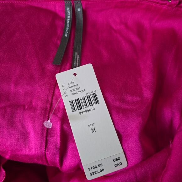 NWT By Anthropologie Bias-Cut Ruffled Midi Dress $198 MEDIUM Pink - Picture 7 of 7